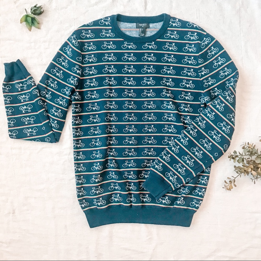 Forever 21 Bicycle Print Sweater